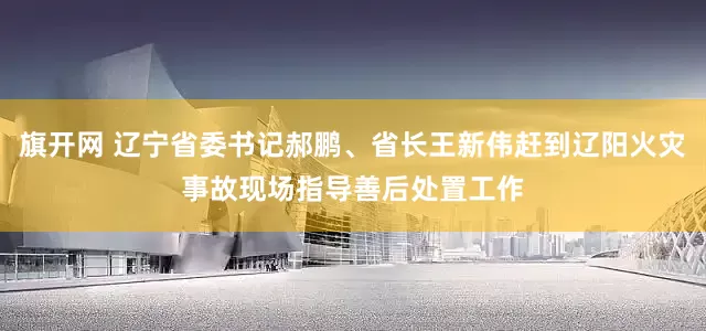 旗开网 辽宁省委书记郝鹏、省长王新伟赶到辽阳火灾事故现场指导善后处置工作