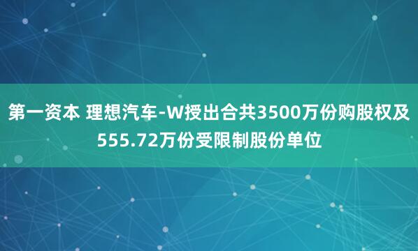 第一资本 理想汽车-W授出合共3500万份购股权及555.72万份受限制股份单位